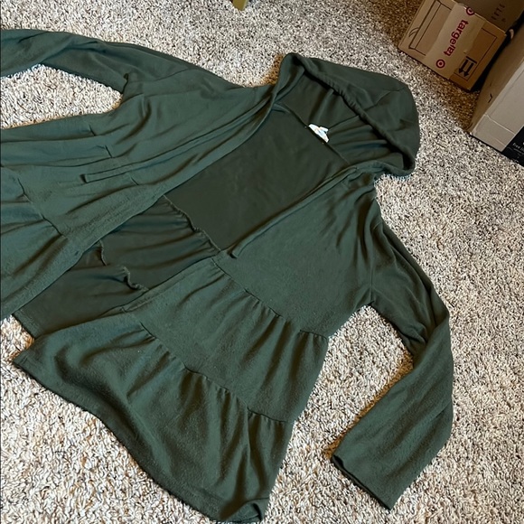 Olive Green Hooded Women's Jacket - Picture 3 of 6